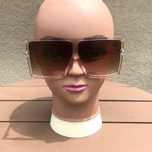 NWT- Champagne Tan Oversized Sunglasses